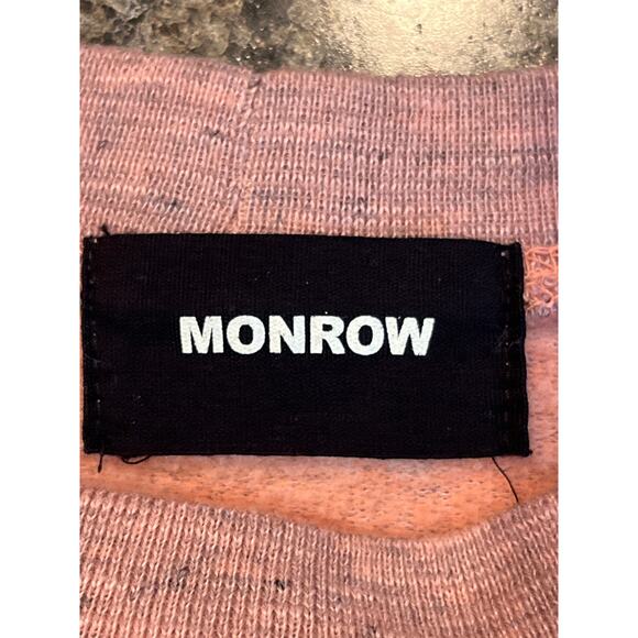 Monrow Get High on Life Heather Pink Sweatshirt Large - Picture 3 of 6